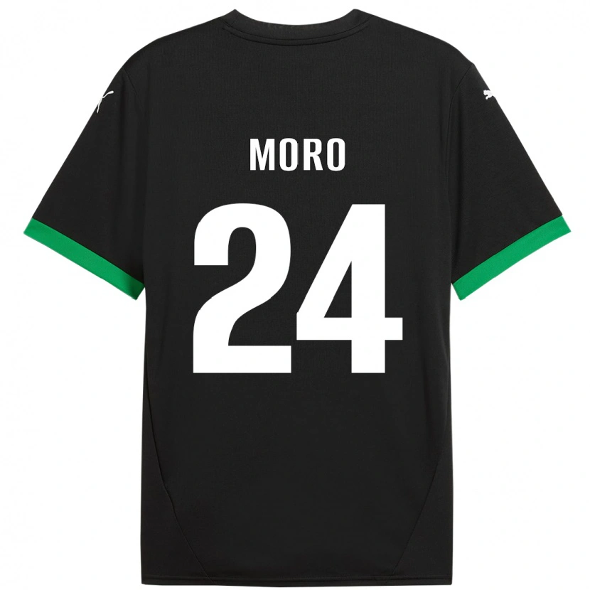 Danxen Mænd Luca Moro #24 Sort Mørkegrøn Hjemmebane Spillertrøjer 2024/25 Trøje T-Shirt