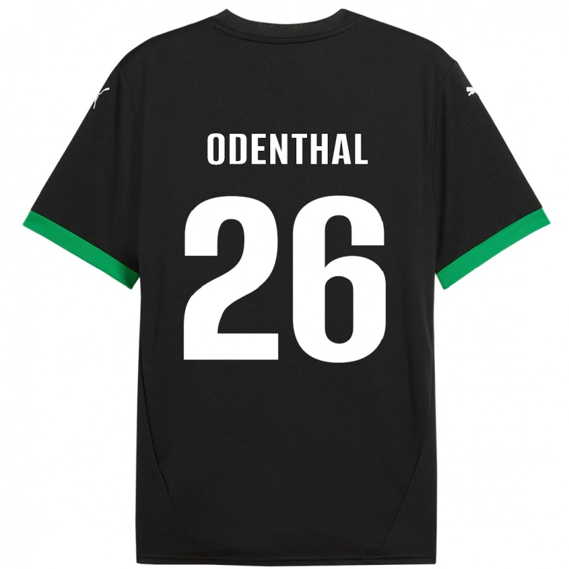 Danxen Mænd Cas Odenthal #26 Sort Mørkegrøn Hjemmebane Spillertrøjer 2024/25 Trøje T-Shirt