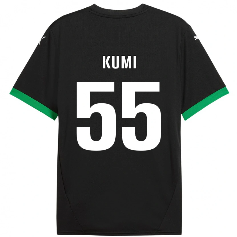 Danxen Mænd Justin Kumi #55 Sort Mørkegrøn Hjemmebane Spillertrøjer 2024/25 Trøje T-Shirt