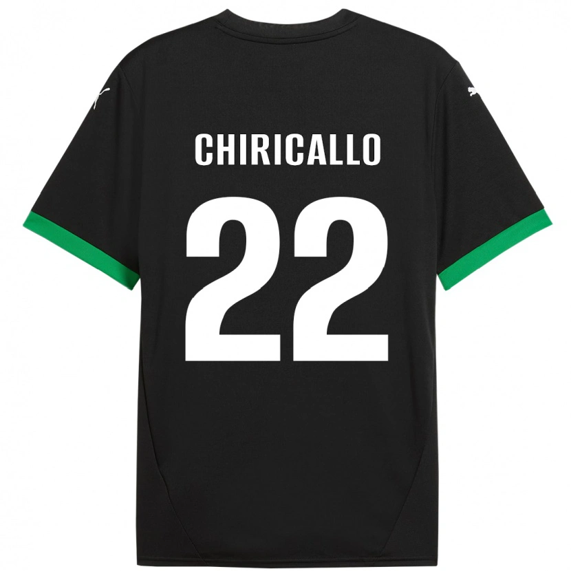 Danxen Mænd Giovanni Chiricallo #22 Sort Mørkegrøn Hjemmebane Spillertrøjer 2024/25 Trøje T-Shirt