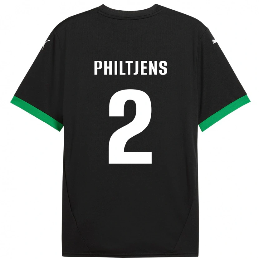 Danxen Mænd Davina Philtjens #2 Sort Mørkegrøn Hjemmebane Spillertrøjer 2024/25 Trøje T-Shirt