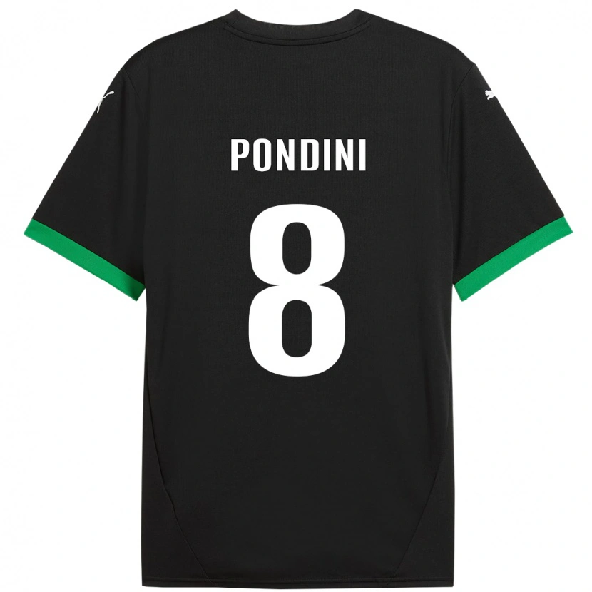 Danxen Mænd Giada Pondini #8 Sort Mørkegrøn Hjemmebane Spillertrøjer 2024/25 Trøje T-Shirt
