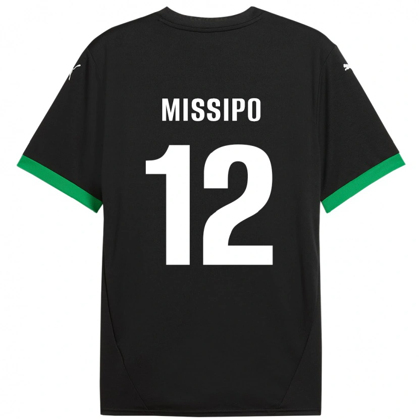 Danxen Mænd Kassandra Missipo #12 Sort Mørkegrøn Hjemmebane Spillertrøjer 2024/25 Trøje T-Shirt
