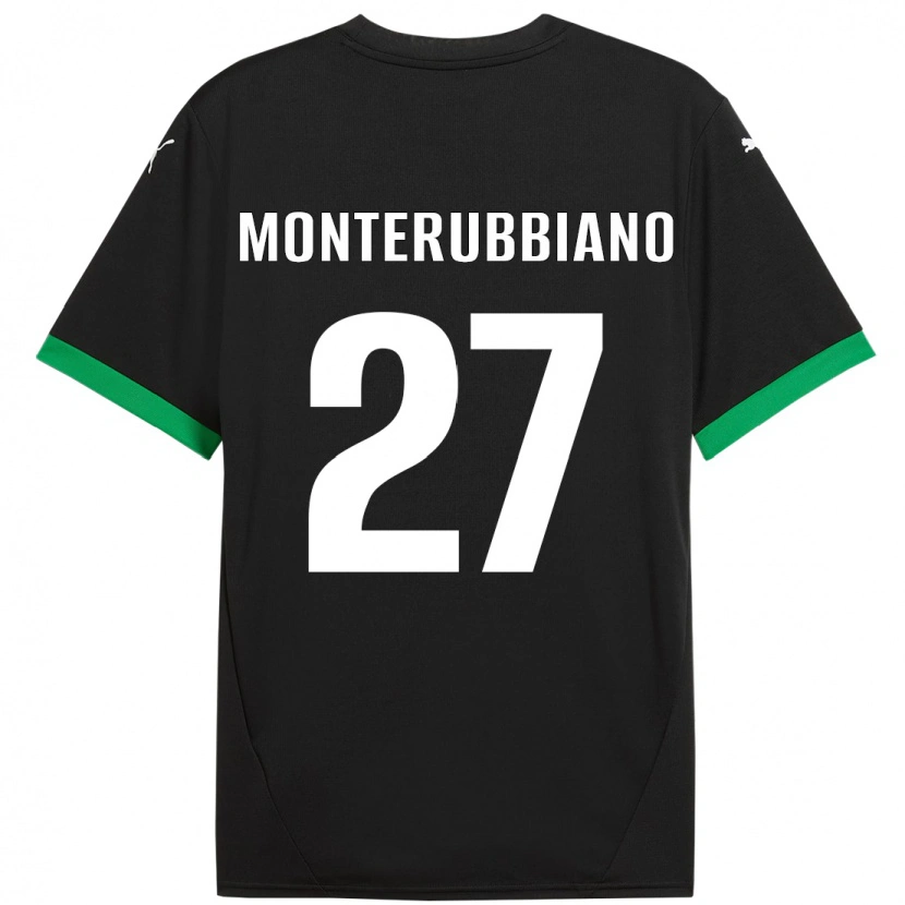 Danxen Mænd Valeria Monterubbiano #27 Sort Mørkegrøn Hjemmebane Spillertrøjer 2024/25 Trøje T-Shirt