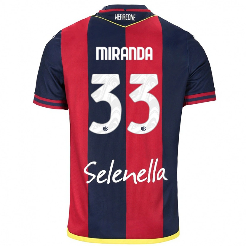 Danxen Mænd Juan Miranda #33 Rød Kongeblå Hjemmebane Spillertrøjer 2024/25 Trøje T-Shirt