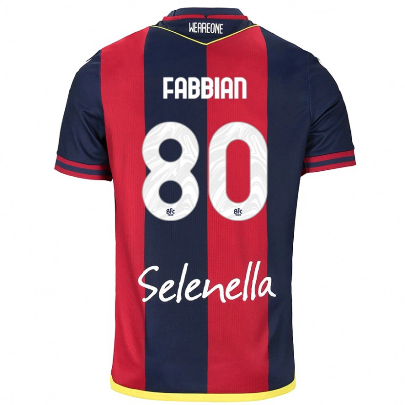Danxen Mænd Giovanni Fabbian #80 Rød Kongeblå Hjemmebane Spillertrøjer 2024/25 Trøje T-Shirt