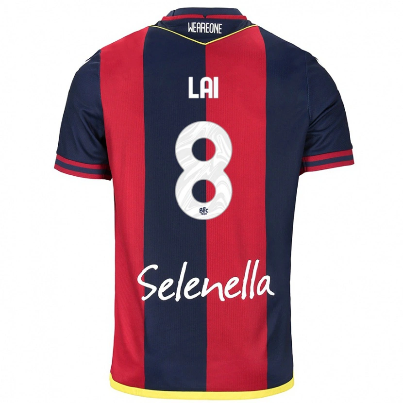 Danxen Mænd Luca Lai #8 Rød Kongeblå Hjemmebane Spillertrøjer 2024/25 Trøje T-Shirt