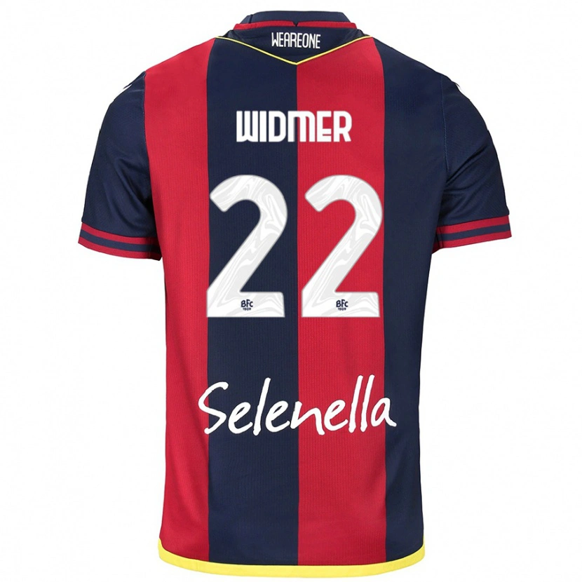 Danxen Mænd Renato Widmer D’autilia #22 Rød Kongeblå Hjemmebane Spillertrøjer 2024/25 Trøje T-Shirt