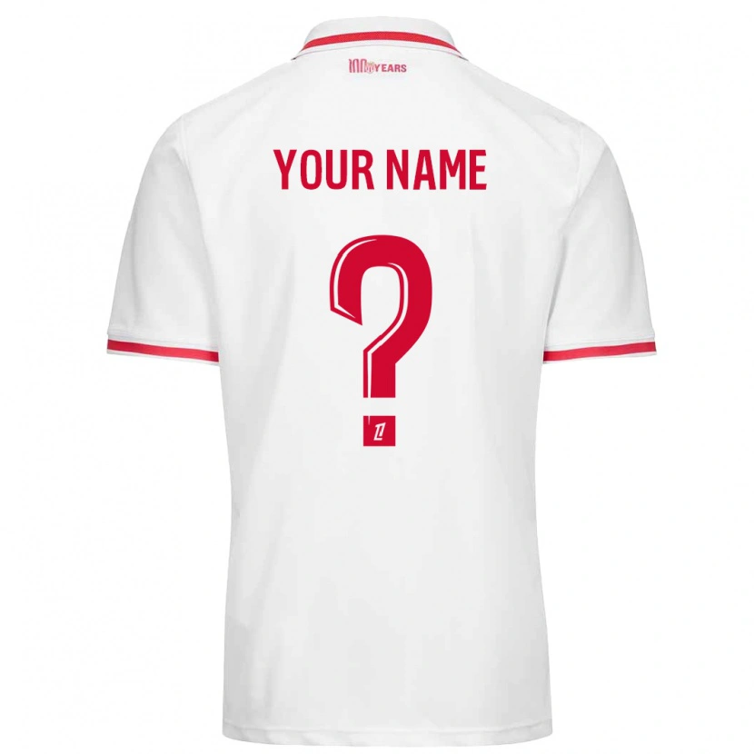 Danxen Mænd Dit Navn #0 Hvid Rød Hjemmebane Spillertrøjer 2024/25 Trøje T-Shirt