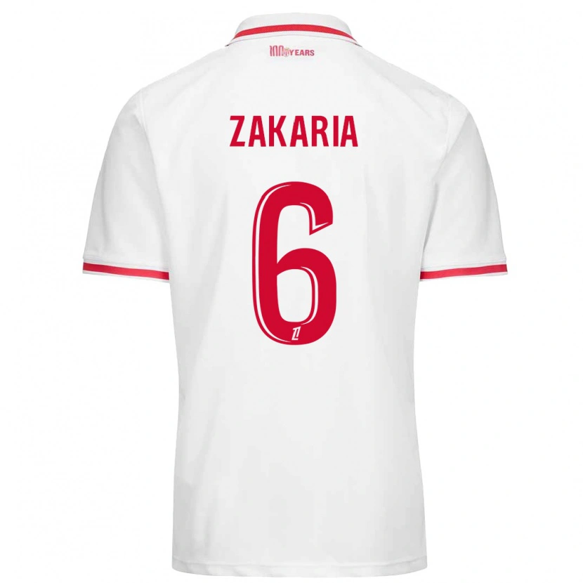Danxen Mænd Denis Zakaria #6 Hvid Rød Hjemmebane Spillertrøjer 2024/25 Trøje T-Shirt