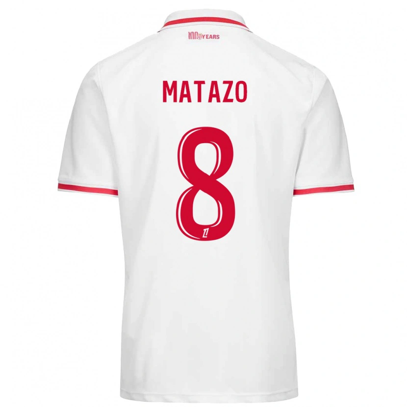 Danxen Mænd Eliot Matazo #8 Hvid Rød Hjemmebane Spillertrøjer 2024/25 Trøje T-Shirt