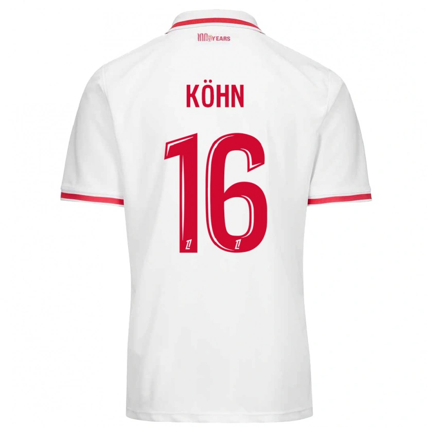 Danxen Mænd Philipp Köhn #16 Hvid Rød Hjemmebane Spillertrøjer 2024/25 Trøje T-Shirt