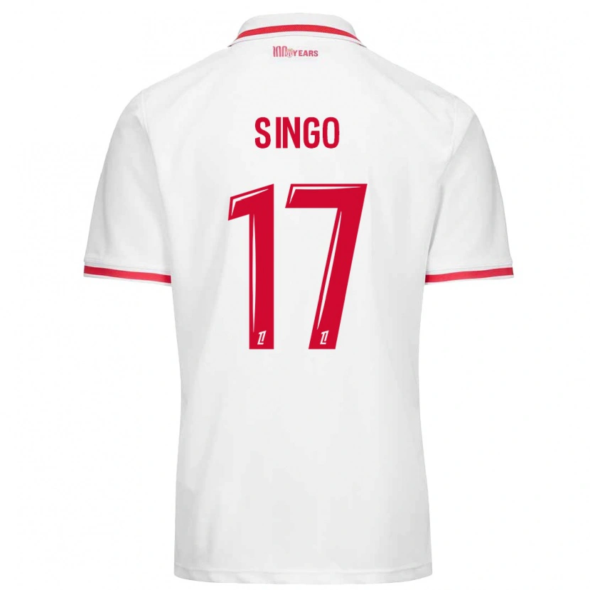 Danxen Mænd Wilfried Singo #17 Hvid Rød Hjemmebane Spillertrøjer 2024/25 Trøje T-Shirt
