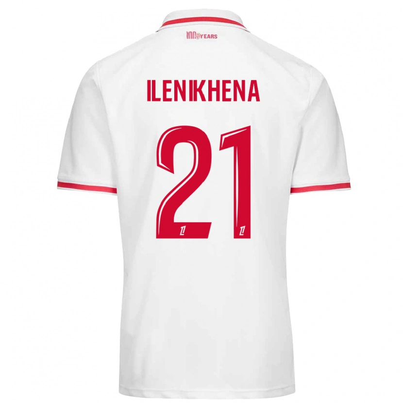 Danxen Mænd George Ilenikhena #21 Hvid Rød Hjemmebane Spillertrøjer 2024/25 Trøje T-Shirt