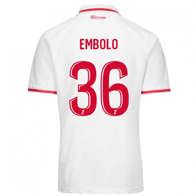 Danxen Mænd Breel Embolo #36 Hvid Rød Hjemmebane Spillertrøjer 2024/25 Trøje T-Shirt