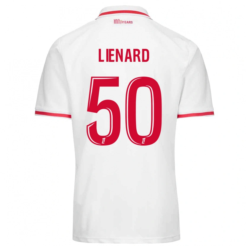 Danxen Mænd Yann Lienard #50 Hvid Rød Hjemmebane Spillertrøjer 2024/25 Trøje T-Shirt