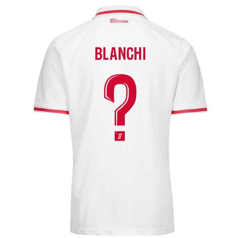 Danxen Mænd Florian Blanchi #0 Hvid Rød Hjemmebane Spillertrøjer 2024/25 Trøje T-Shirt
