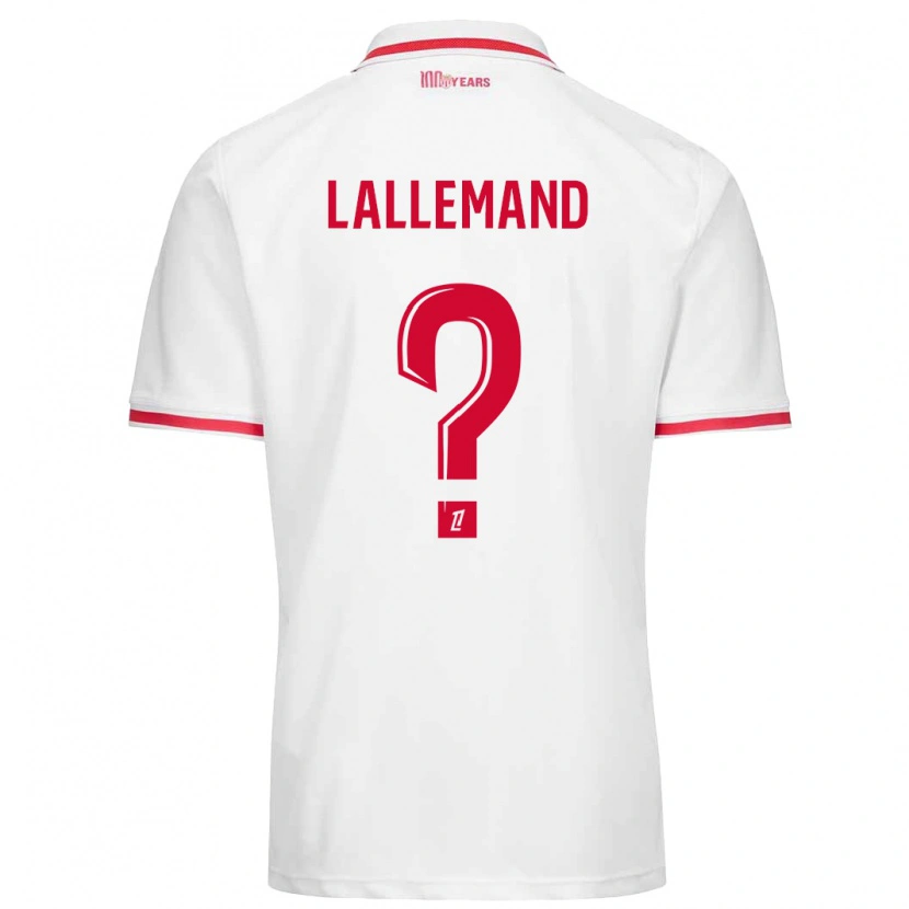 Danxen Mænd Nassim Lallemand #0 Hvid Rød Hjemmebane Spillertrøjer 2024/25 Trøje T-Shirt
