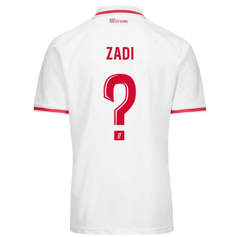 Danxen Mænd Alain Zadi #0 Hvid Rød Hjemmebane Spillertrøjer 2024/25 Trøje T-Shirt