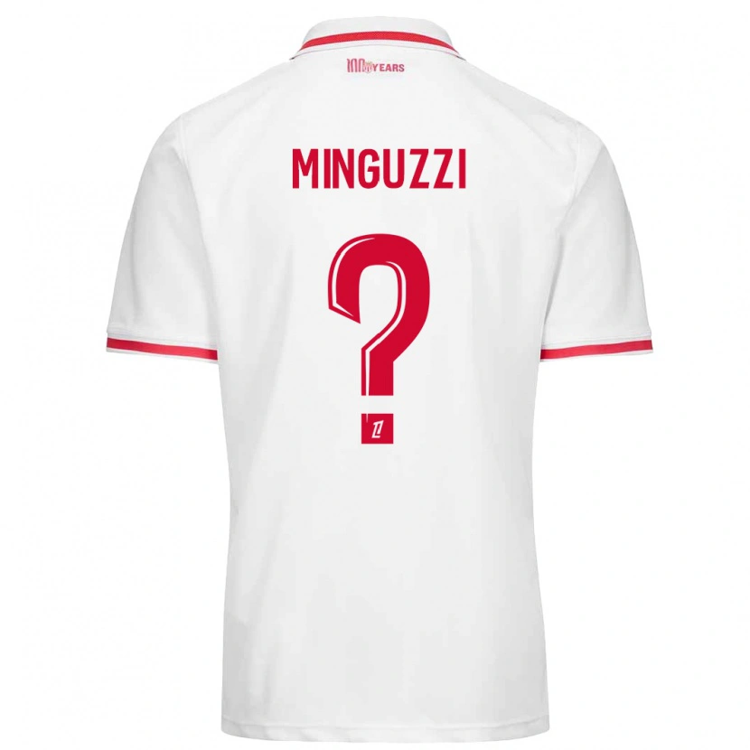 Danxen Mænd Matteo Minguzzi #0 Hvid Rød Hjemmebane Spillertrøjer 2024/25 Trøje T-Shirt