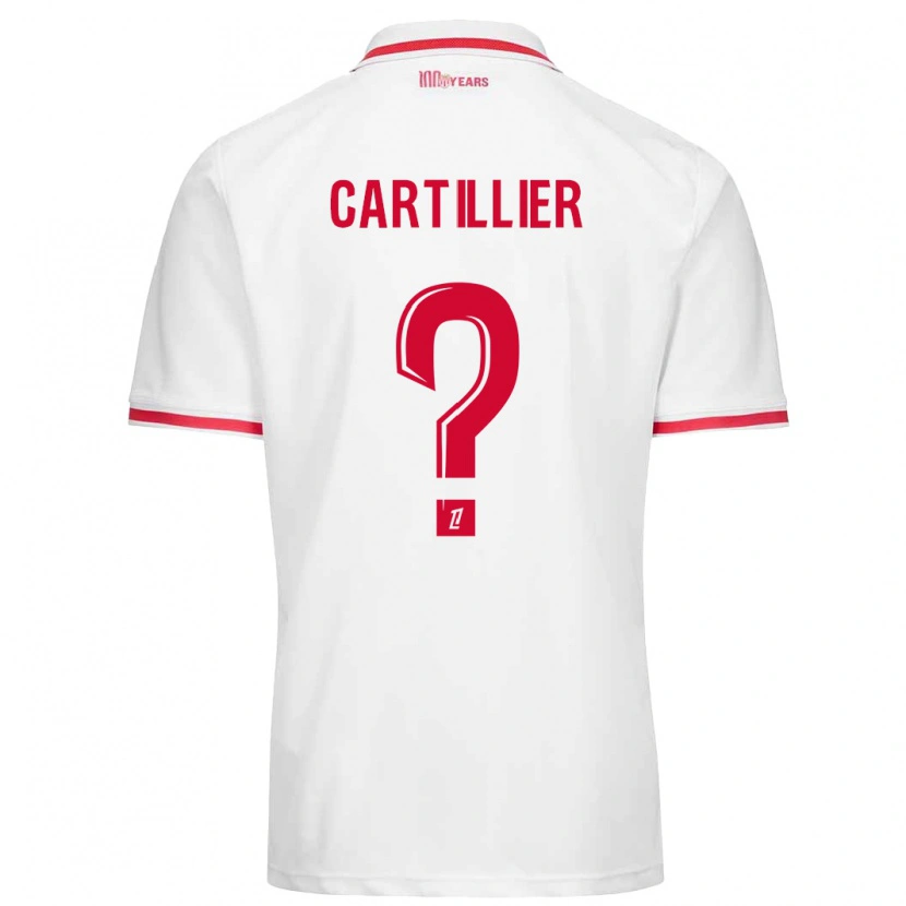 Danxen Mænd Antonin Cartillier #0 Hvid Rød Hjemmebane Spillertrøjer 2024/25 Trøje T-Shirt