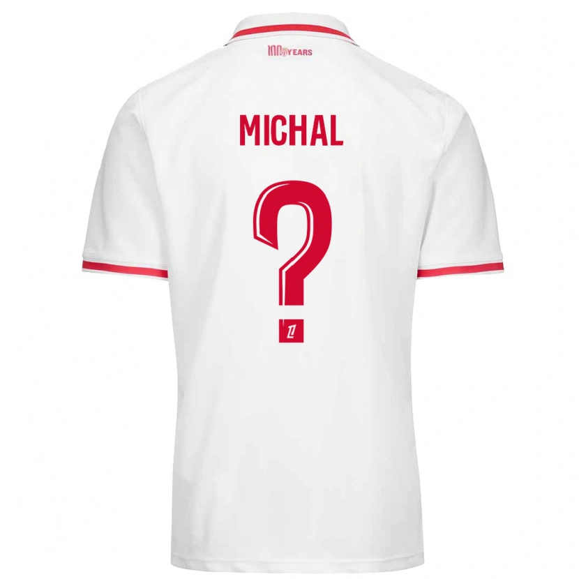 Danxen Mænd Lucas Michal #0 Hvid Rød Hjemmebane Spillertrøjer 2024/25 Trøje T-Shirt