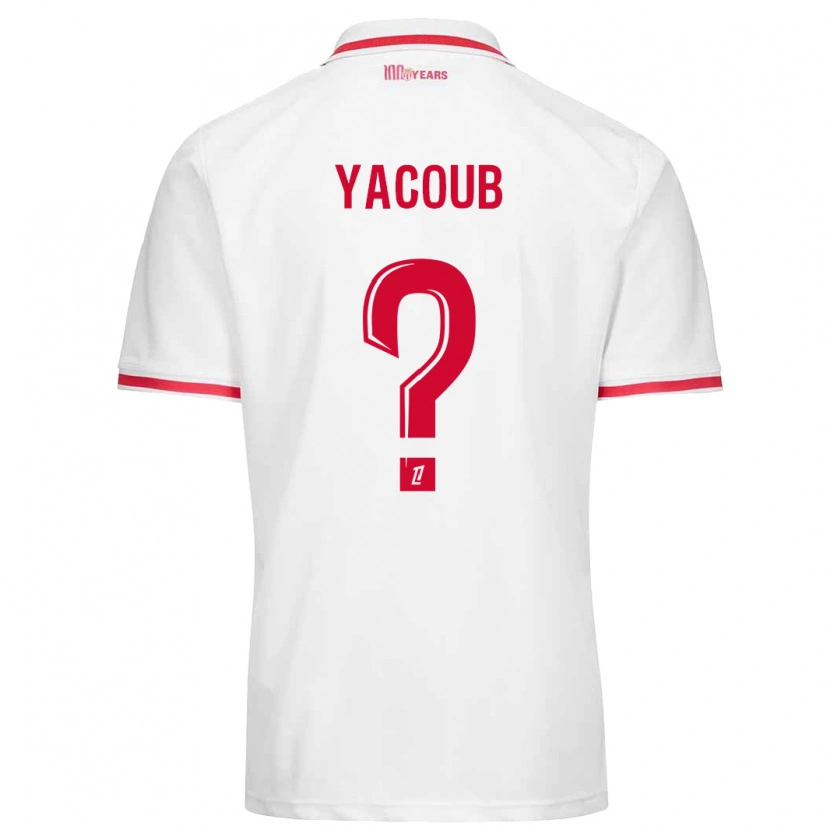 Danxen Mænd Béchir Yacoub #0 Hvid Rød Hjemmebane Spillertrøjer 2024/25 Trøje T-Shirt