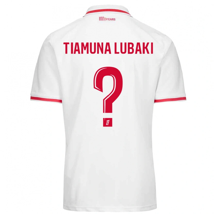 Danxen Mænd Loïc Tiamuna Lubaki #0 Hvid Rød Hjemmebane Spillertrøjer 2024/25 Trøje T-Shirt