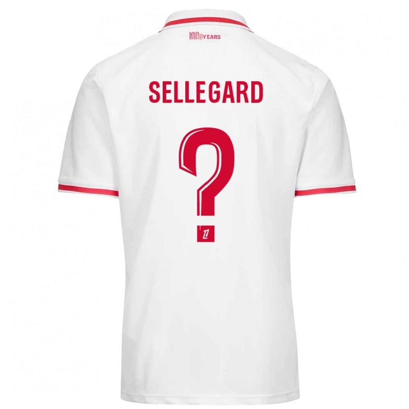Danxen Mænd Alexander Sellegard #0 Hvid Rød Hjemmebane Spillertrøjer 2024/25 Trøje T-Shirt