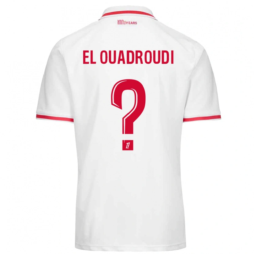 Danxen Mænd Imrane El Ouadroudi #0 Hvid Rød Hjemmebane Spillertrøjer 2024/25 Trøje T-Shirt