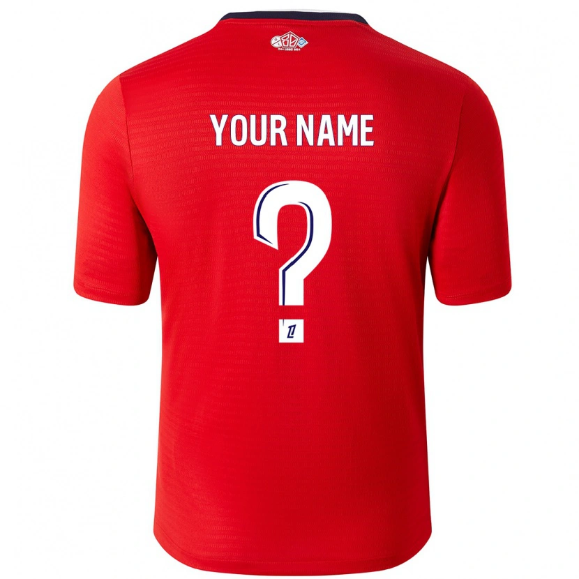 Danxen Mænd Dit Navn #0 Rød Hvid Hjemmebane Spillertrøjer 2024/25 Trøje T-Shirt