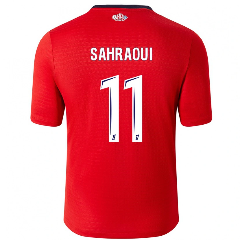 Danxen Mænd Osame Sahraoui #11 Rød Hvid Hjemmebane Spillertrøjer 2024/25 Trøje T-Shirt