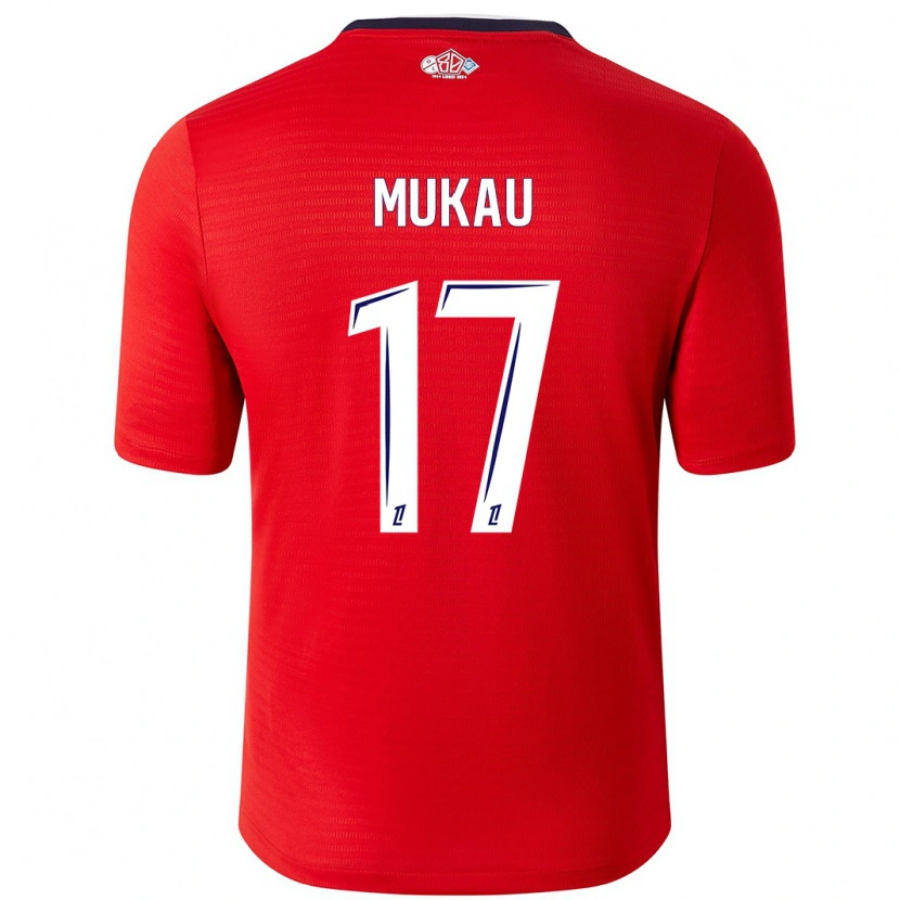 Danxen Mænd Ngal'ayel Mukau #17 Rød Hvid Hjemmebane Spillertrøjer 2024/25 Trøje T-Shirt