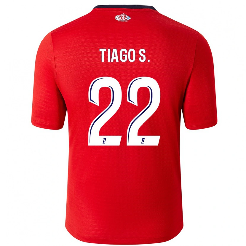 Danxen Mænd Tiago Santos #22 Rød Hvid Hjemmebane Spillertrøjer 2024/25 Trøje T-Shirt