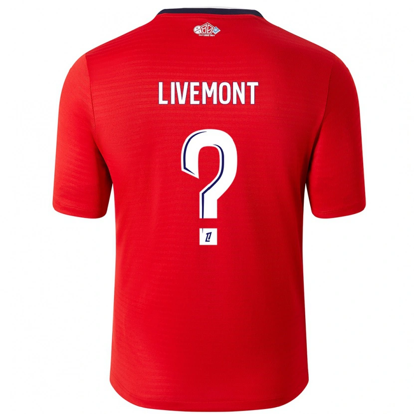Danxen Mænd Antoine Livemont #0 Rød Hvid Hjemmebane Spillertrøjer 2024/25 Trøje T-Shirt