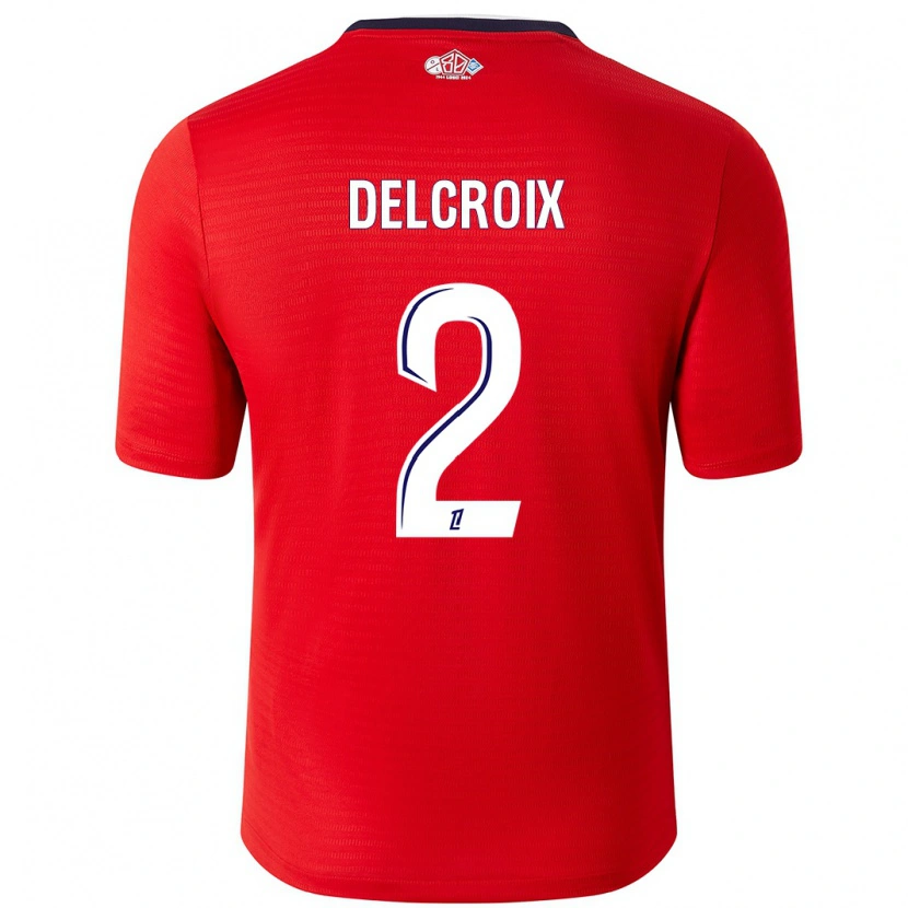 Danxen Mænd Céleste Delcroix #2 Rød Hvid Hjemmebane Spillertrøjer 2024/25 Trøje T-Shirt