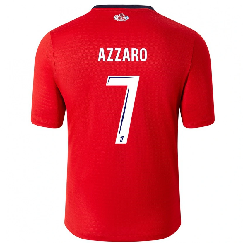 Danxen Mænd Lorena Azzaro #7 Rød Hvid Hjemmebane Spillertrøjer 2024/25 Trøje T-Shirt