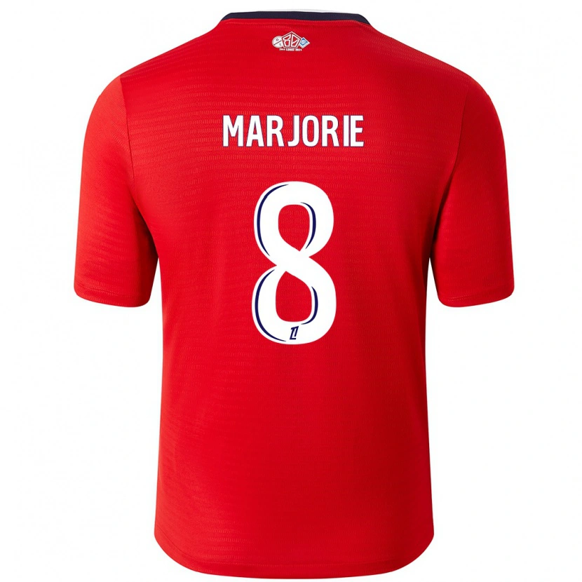 Danxen Mænd Marjorie #8 Rød Hvid Hjemmebane Spillertrøjer 2024/25 Trøje T-Shirt