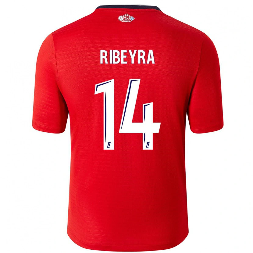 Danxen Mænd Anaïs Ribeyra #14 Rød Hvid Hjemmebane Spillertrøjer 2024/25 Trøje T-Shirt