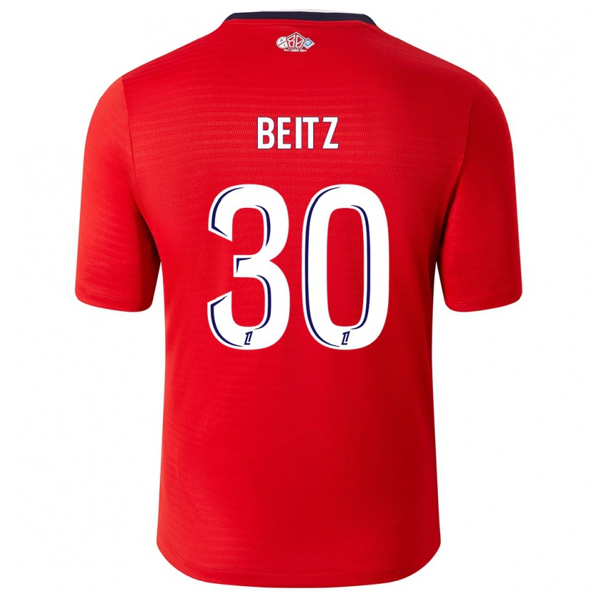 Danxen Mænd Taylor Beitz #30 Rød Hvid Hjemmebane Spillertrøjer 2024/25 Trøje T-Shirt