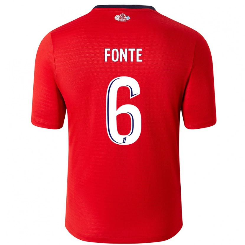 Danxen Mænd Jose Fonte #6 Rød Hvid Hjemmebane Spillertrøjer 2024/25 Trøje T-Shirt