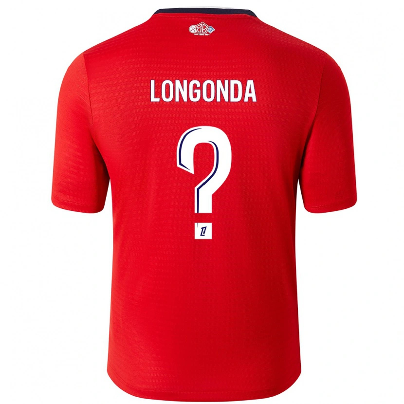 Danxen Mænd Jean-Pierre Longonda #0 Rød Hvid Hjemmebane Spillertrøjer 2024/25 Trøje T-Shirt