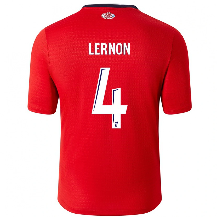 Danxen Mænd Jessica Lernon #4 Rød Hvid Hjemmebane Spillertrøjer 2024/25 Trøje T-Shirt