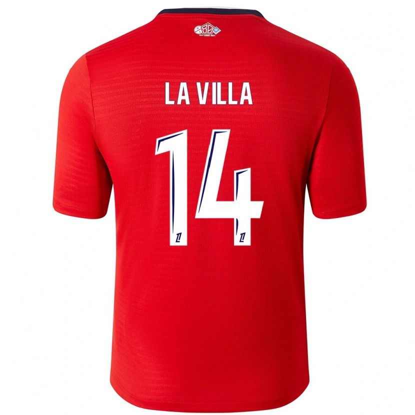 Danxen Mænd Caroline La Villa #14 Rød Hvid Hjemmebane Spillertrøjer 2024/25 Trøje T-Shirt