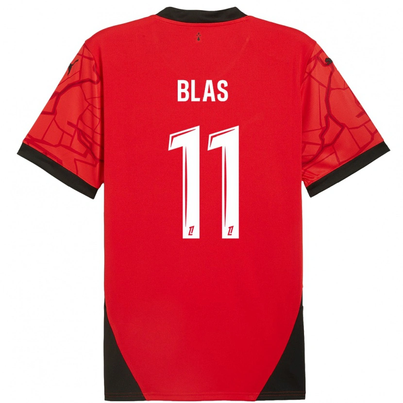 Danxen Mænd Ludovic Blas #11 Rød Sort Hjemmebane Spillertrøjer 2024/25 Trøje T-Shirt
