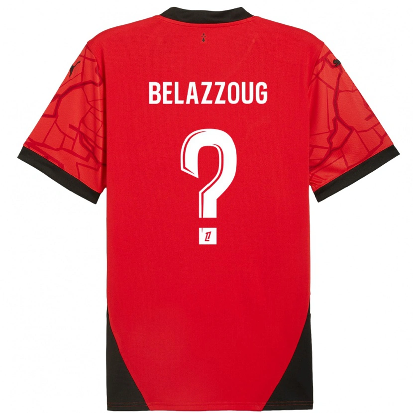Danxen Mænd Kilian Belazzoug #0 Rød Sort Hjemmebane Spillertrøjer 2024/25 Trøje T-Shirt