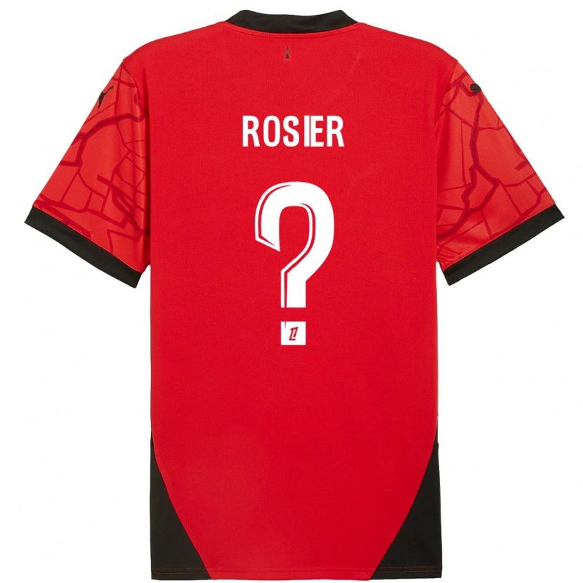 Danxen Mænd Lucas Rosier #0 Rød Sort Hjemmebane Spillertrøjer 2024/25 Trøje T-Shirt