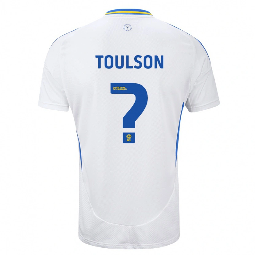 Danxen Mænd Daniel Toulson #0 Hvid Blå Hjemmebane Spillertrøjer 2024/25 Trøje T-Shirt