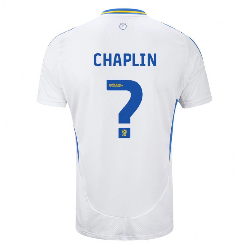 Danxen Mænd Rhys Chadwick-Chaplin #0 Hvid Blå Hjemmebane Spillertrøjer 2024/25 Trøje T-Shirt