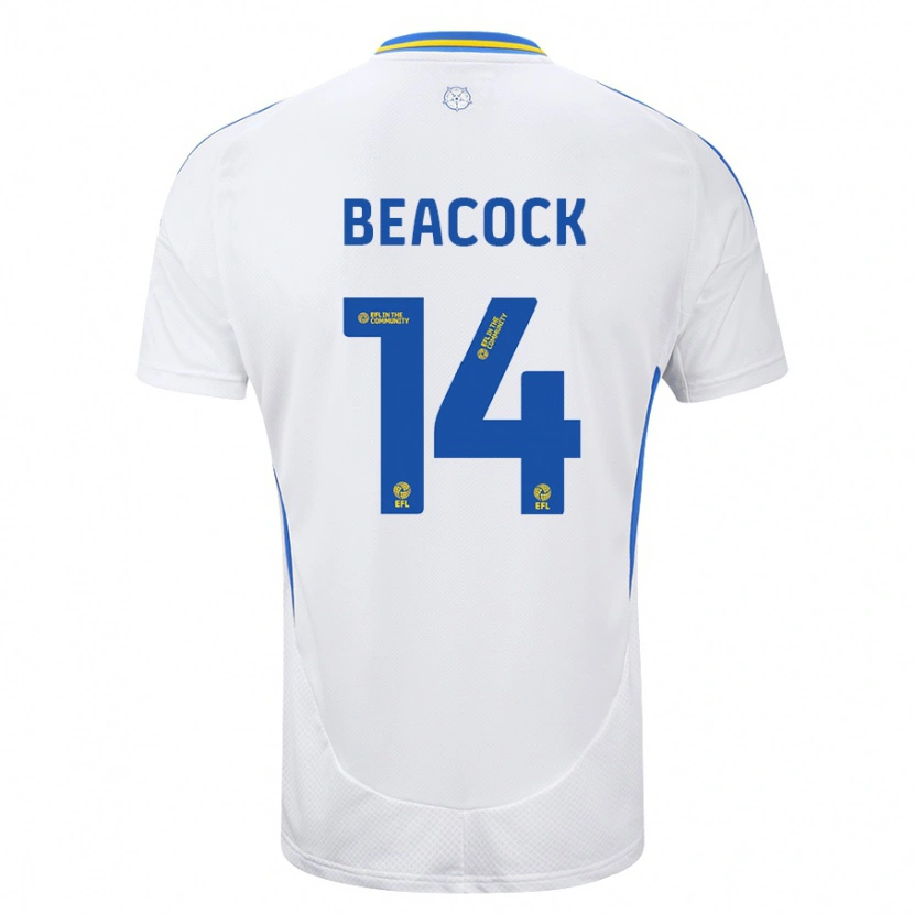 Danxen Mænd Molly Beacock #14 Hvid Blå Hjemmebane Spillertrøjer 2024/25 Trøje T-Shirt